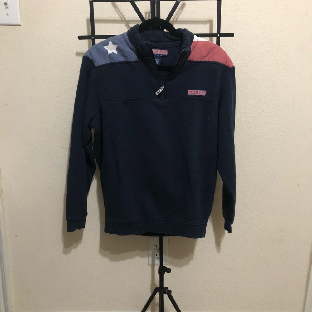 Blue Texas Flag Vineyard Vines 1/4 Pullover Jacket